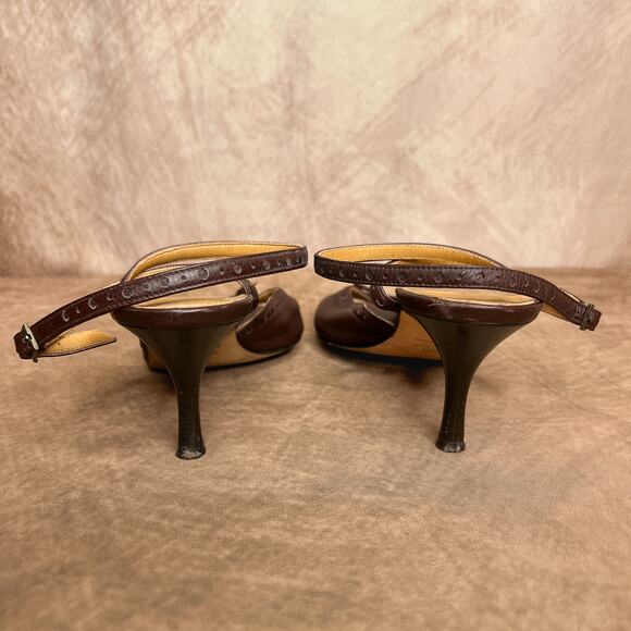 Vintage Y2K Banana Republic Strappy Kitten Heel Floral Open Toe Shoes Euro Indie - Picture 5 of 10